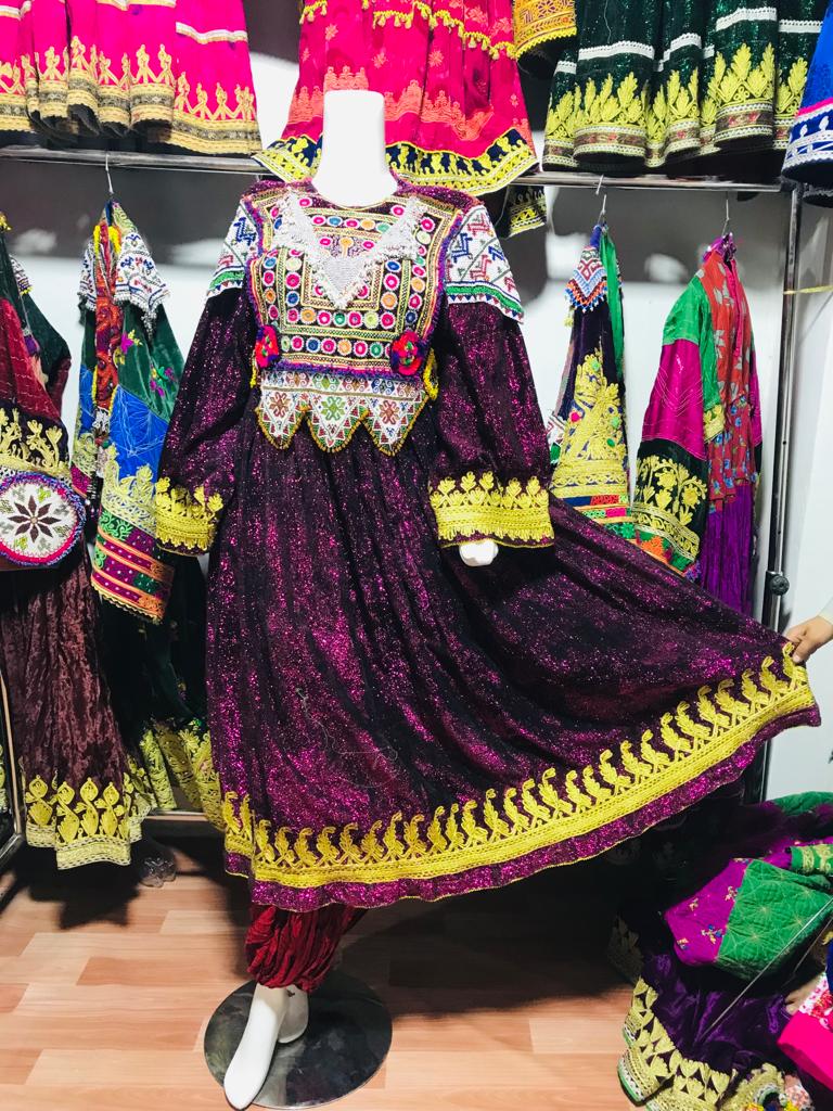 Afghan Kuchi Dark Plum Sparkle Dress - original photo