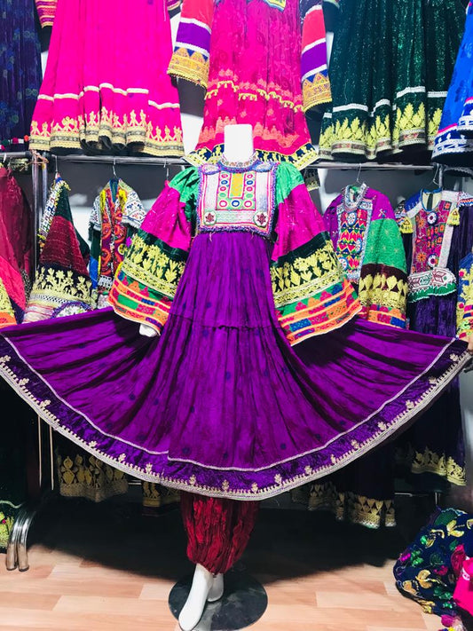 Afghan Kuchi Royal Purple Flared Dress - original photo