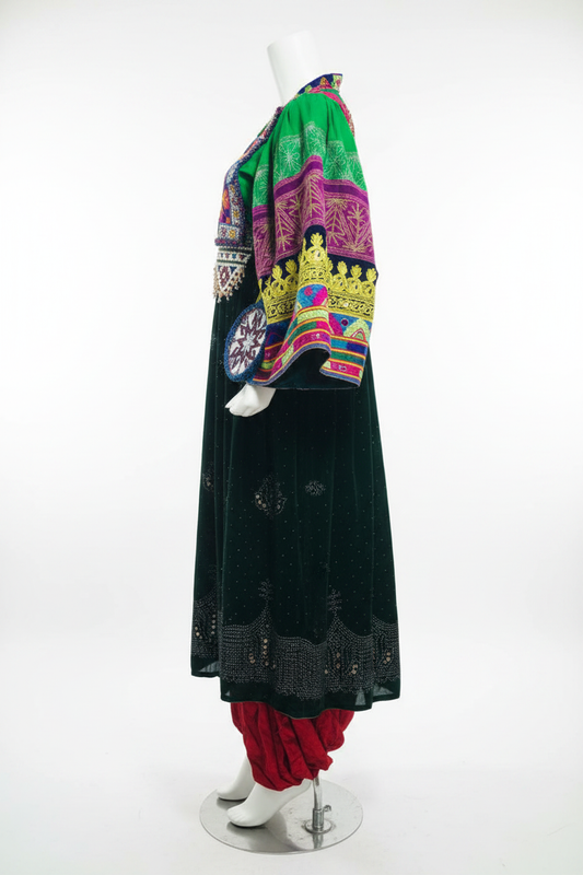 Afghan Kuchi Dress - Side view studio