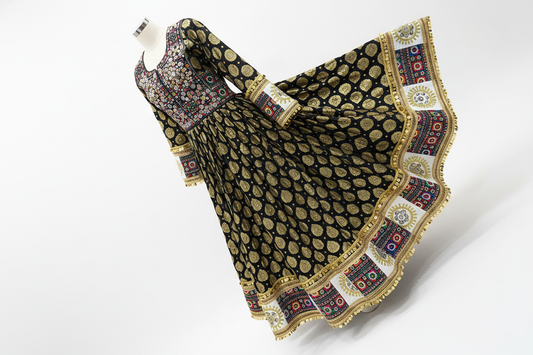 Afghan Bridal Dress – side angle studio photo