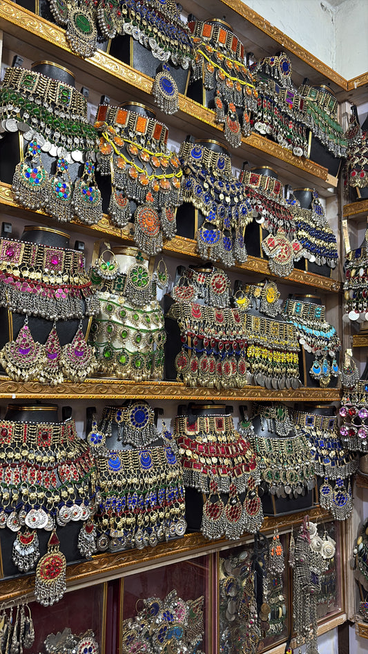 Afghan Kochi Jewelry Collection display on shelves