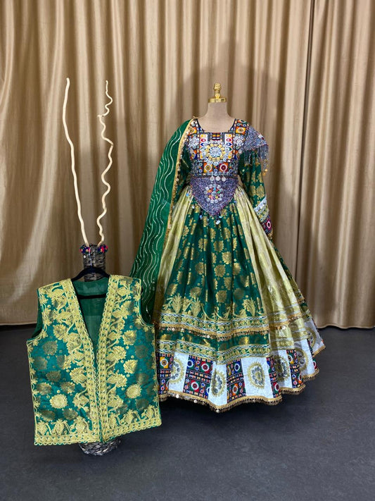 Afghan Kuchi Bridal Dress with Waskat original photo