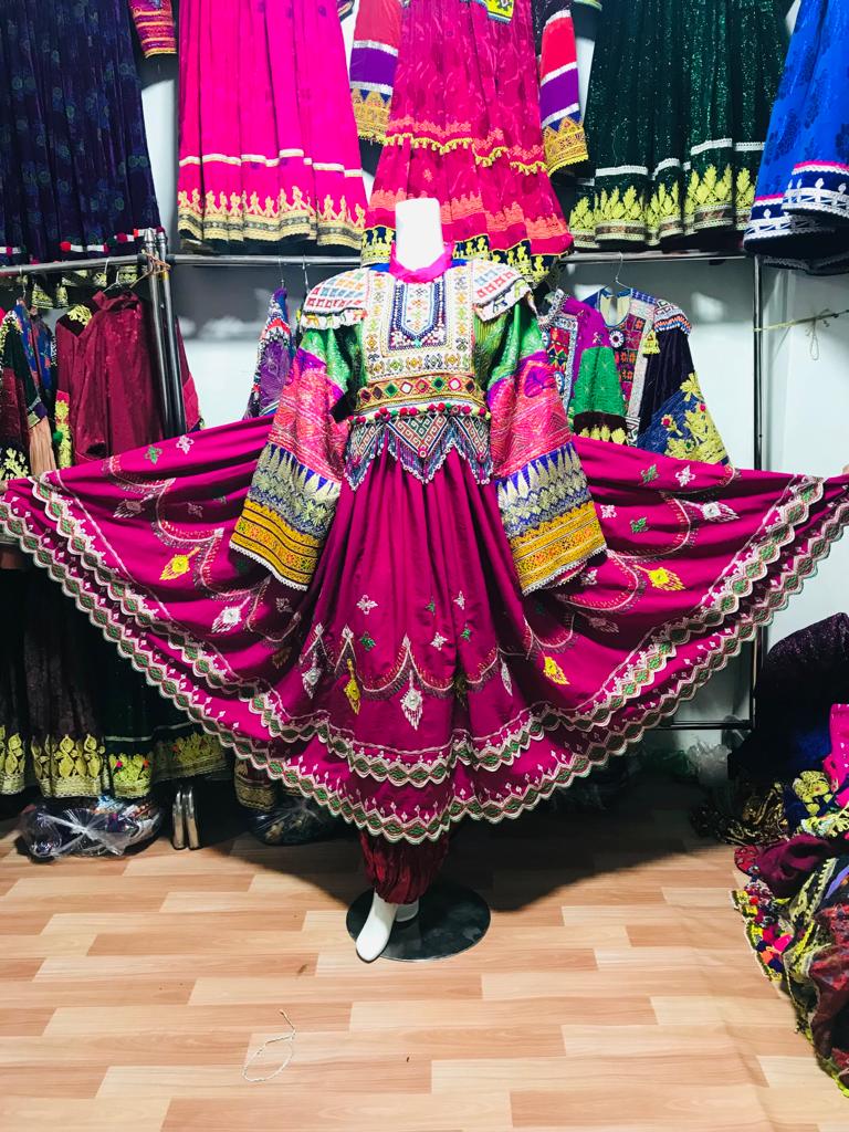 Afghan Kuchi Magenta Flared Dress - original photo