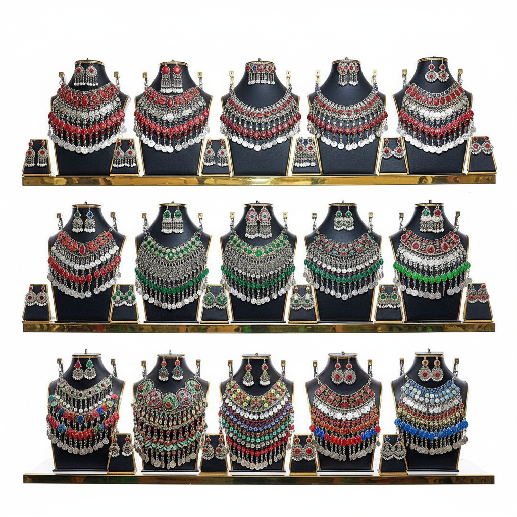 Afghan jewelry collection - front angle studio