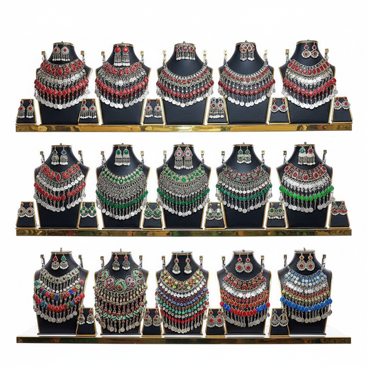 Afghan jewelry collection - front angle studio