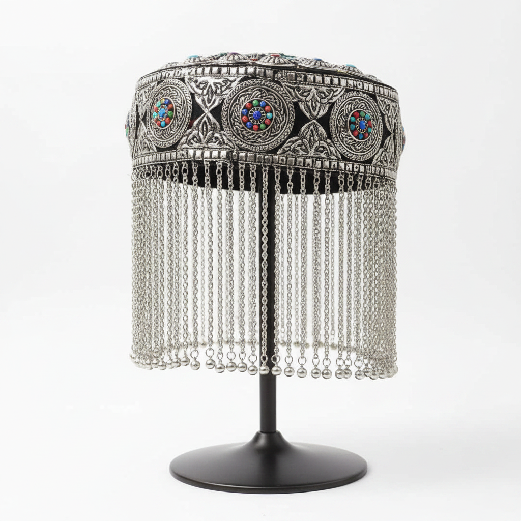 Afghani Metallic Cap - Side Chain Detail