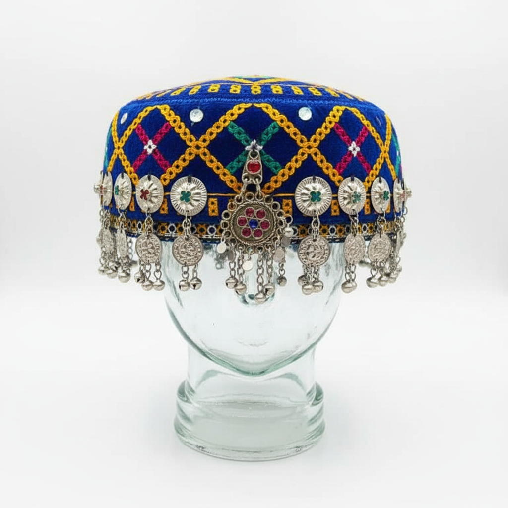 Afghani Kuchi Cap - Royal Blue