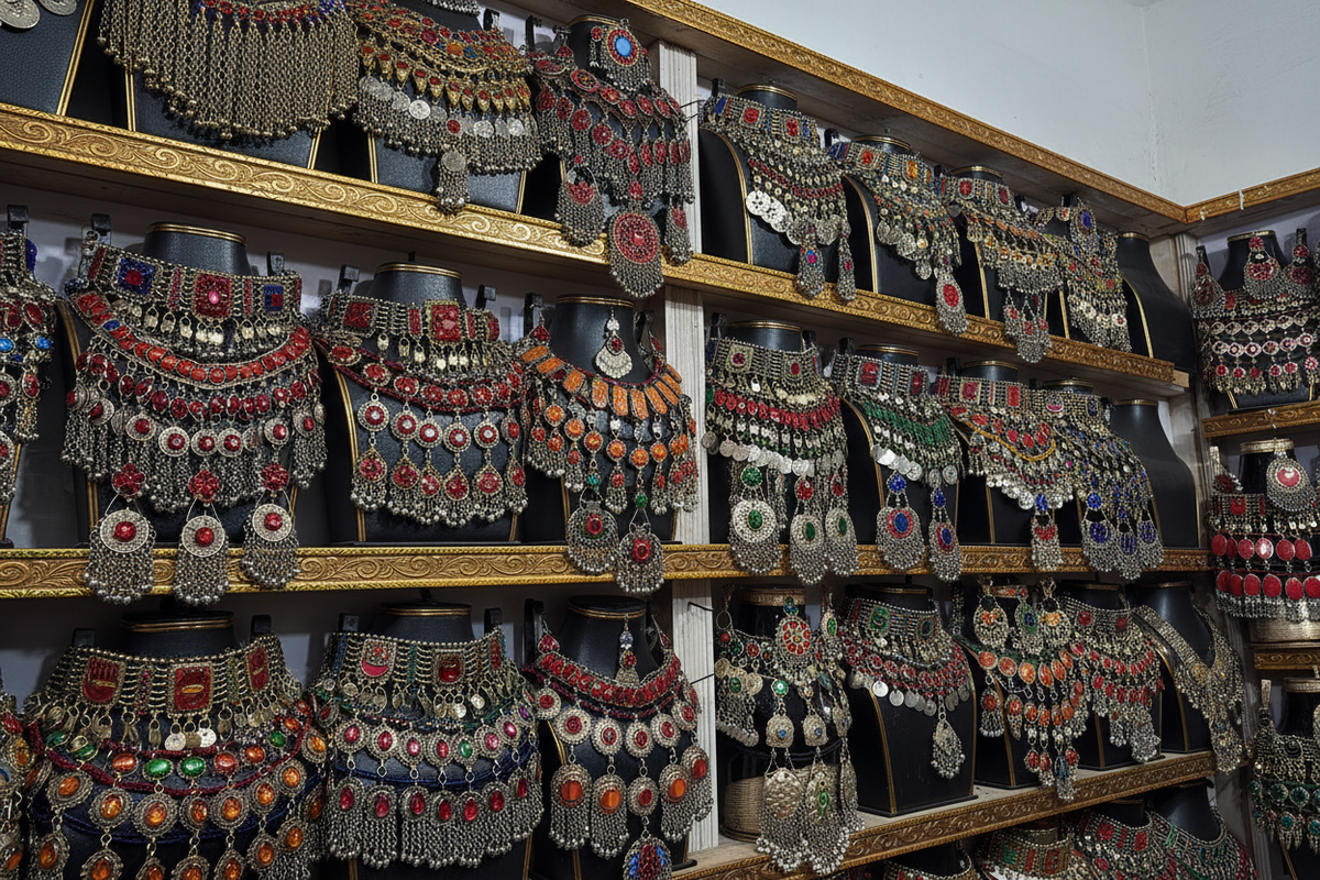 Afghan Jewelry Collection – studio side angle