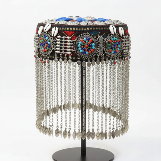 Dark Afghani Kuchi Cap - Side Studio