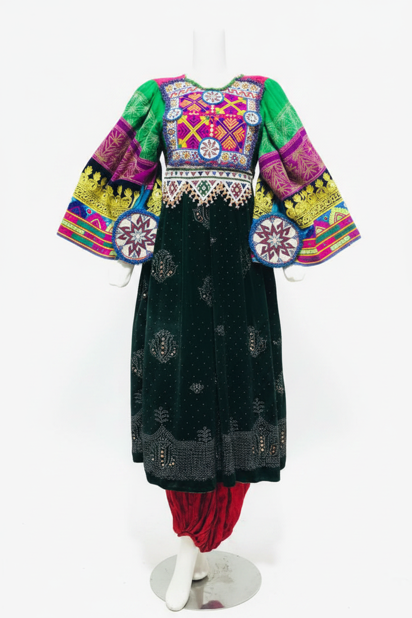 Afghan Kuchi Dress - Front view studio